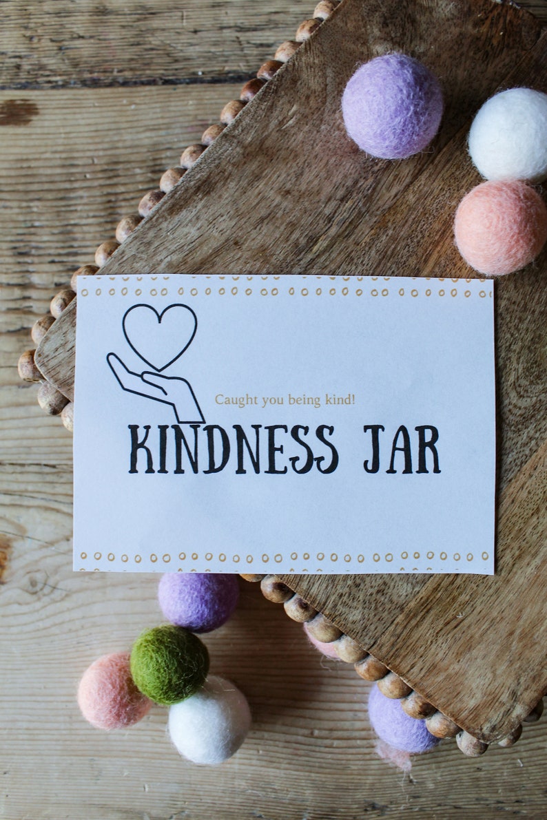 Kindness Jar Label DIGITAL FILE Classroom Reward Jar Sibling Reward Chart Idea Kindness Reward Jar image 1