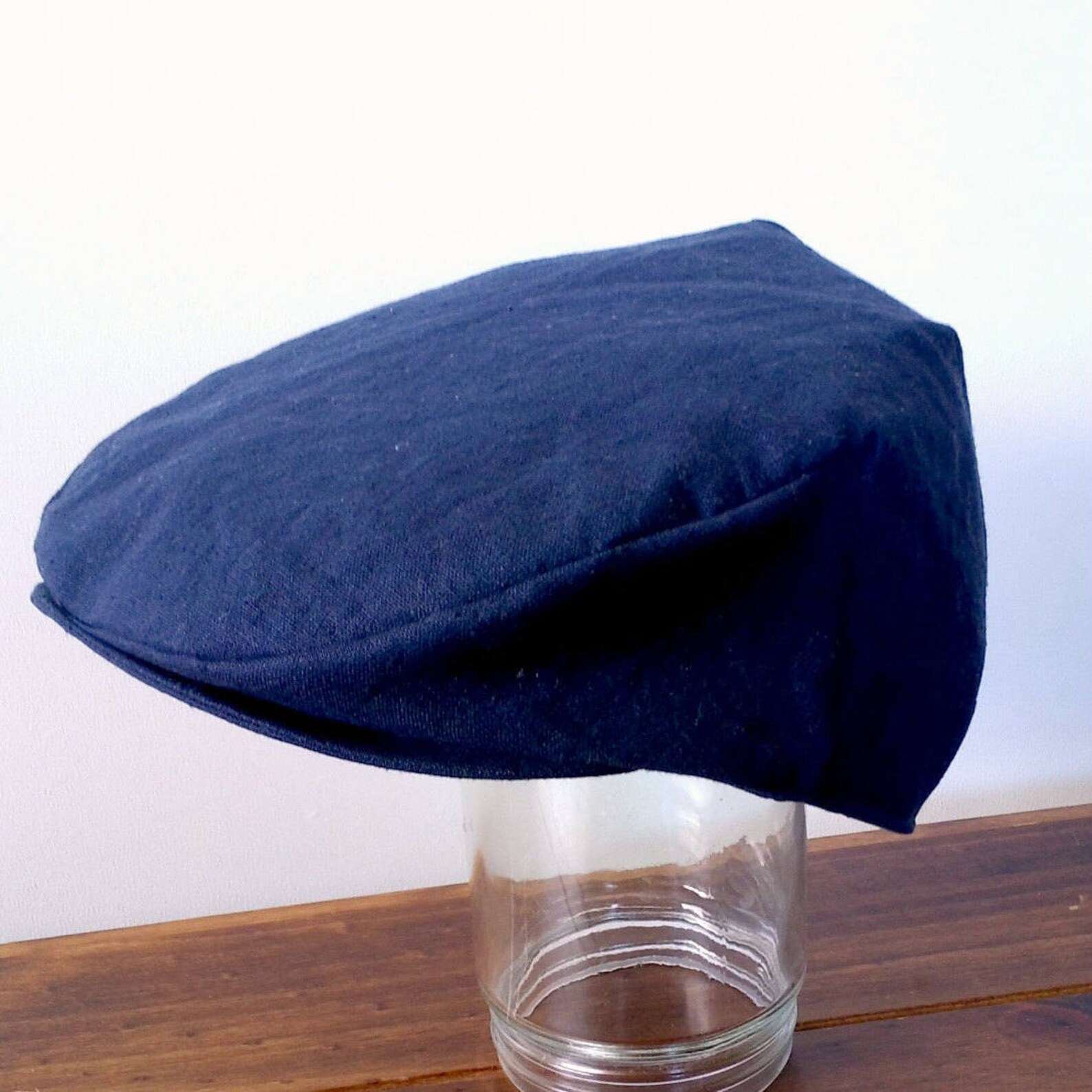 Boys Flat Cap Hat Navy Blue Linen Kids Peaky Blinders Cap Etsy