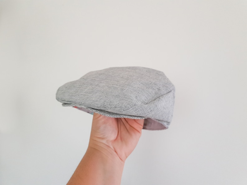 Toddler Boys Flat Cap Grey Linen Newsboy Hat Chambray Etsy