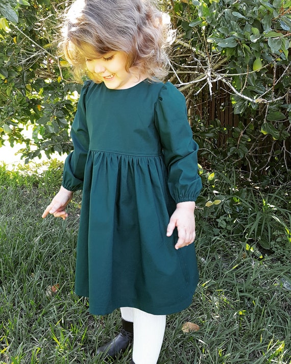 emerald green dress for little girl