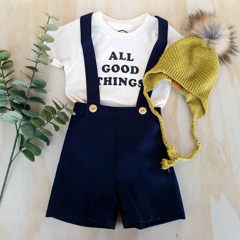 Boys Linen Suspender Shorts Toddler Ring Bearer Outfit Etsy Australia