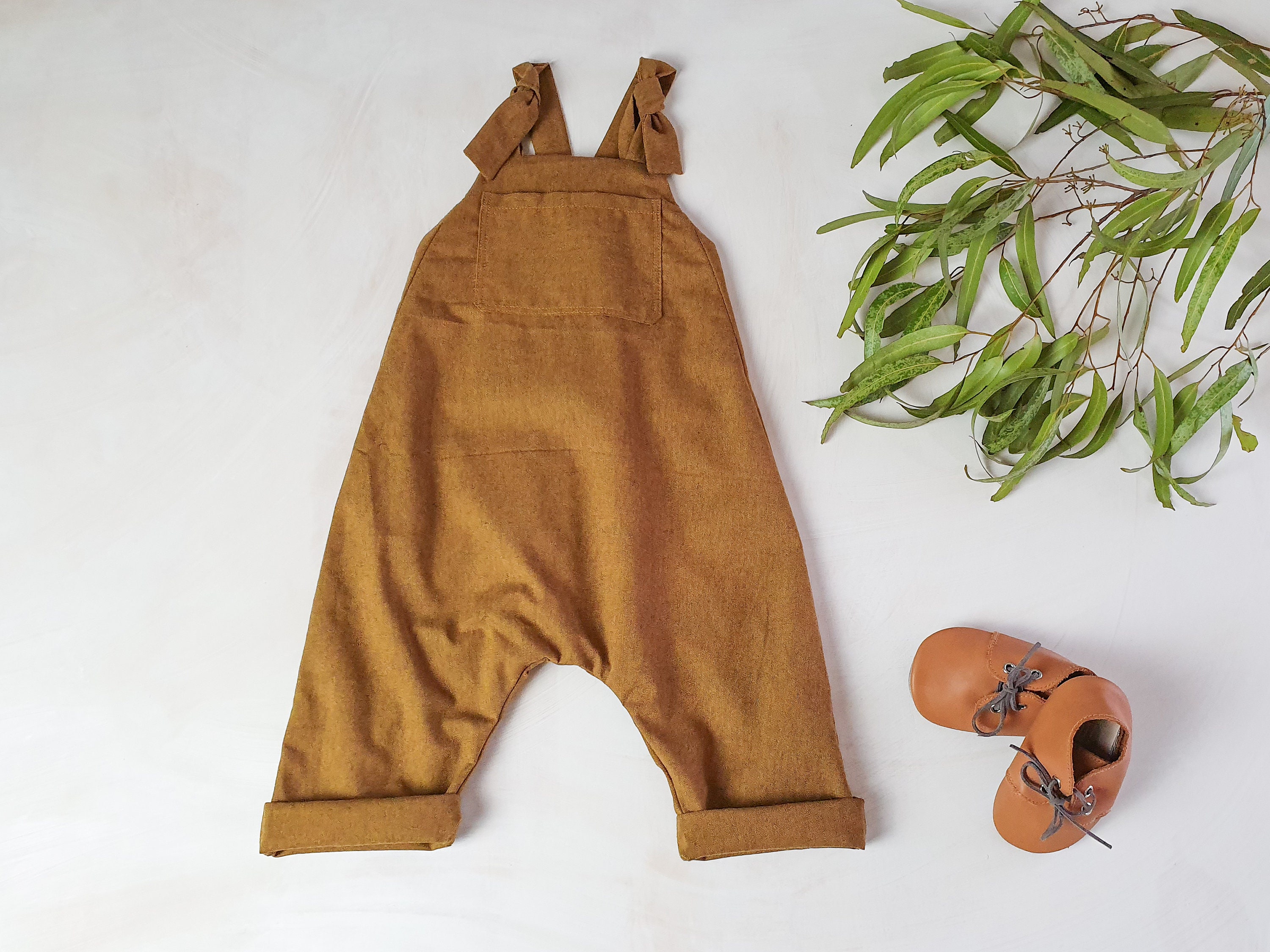 Brown Baby Overalls Boho Kids Overalls Toddler Kids Etsy