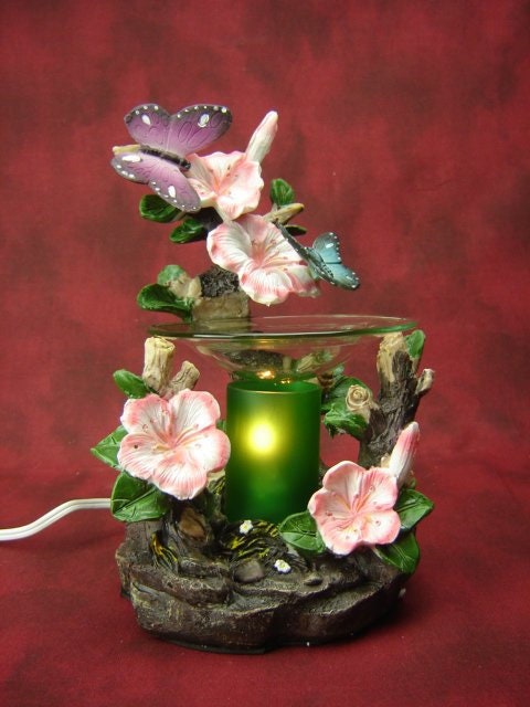 Wax Melt Burner, Magnolia Pattern Art Decoupage Ceramic Wax Burner