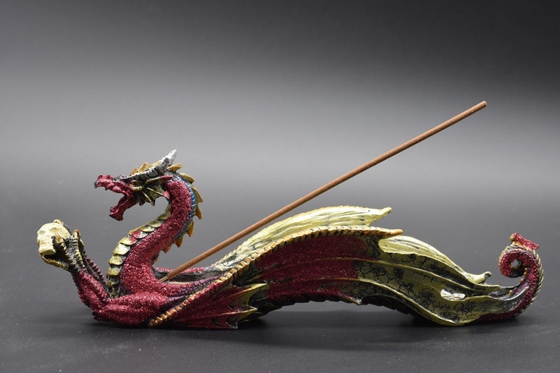 Incense Holder Dragon with Skull