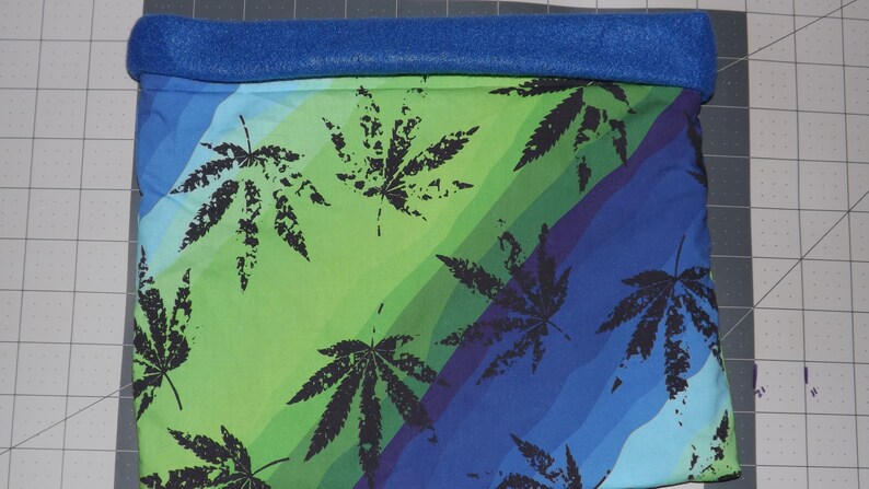 Hedgehogs snuggle sack handshedgehogs Reversible Fleece Cotton Marijuana Blue Purple stripped greenn Item #5