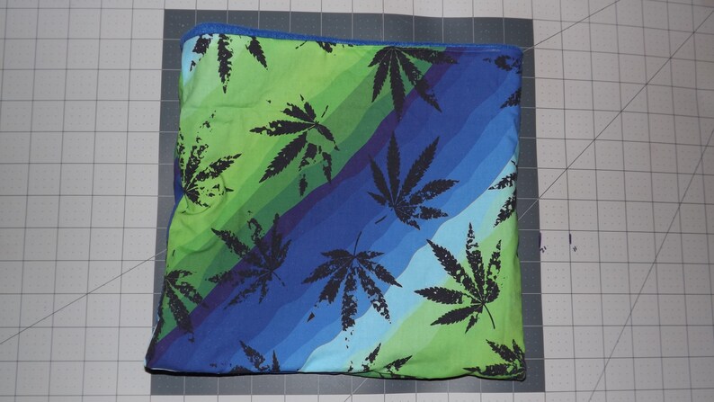 Hedgehogs snuggle sack handshedgehogs Reversible Fleece Cotton Marijuana Blue Purple stripped greenn Item #5