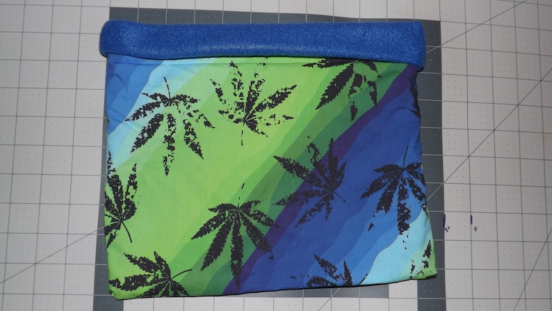 Hedgehogs snuggle sack handshedgehogs Reversible Fleece Cotton Marijuana Blue Purple stripped greenn Item #5