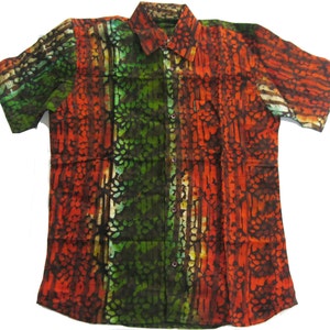 Allswell Mens Batik Shirt, verde, rosso e nero, spedizione gratuita negli Stati Uniti