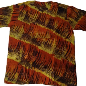 Allswell Camicia Batik da uomo, arancione e verde, B175, spedizione gratuita negli Stati Uniti