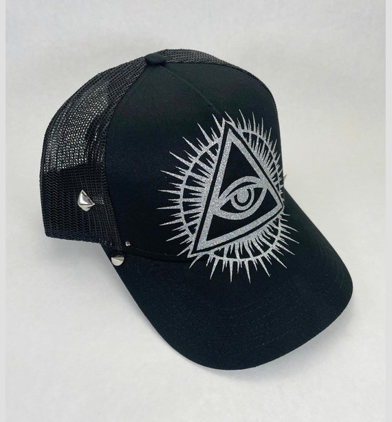?️ handpainted eyeball, third eye, evil eye snap back Hand Crafted | Accessories | Handpainted Eyeball Third Eye  main image 2