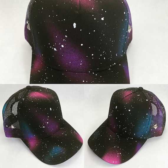 Space Hand Painted Snapback Hat | Etsy 