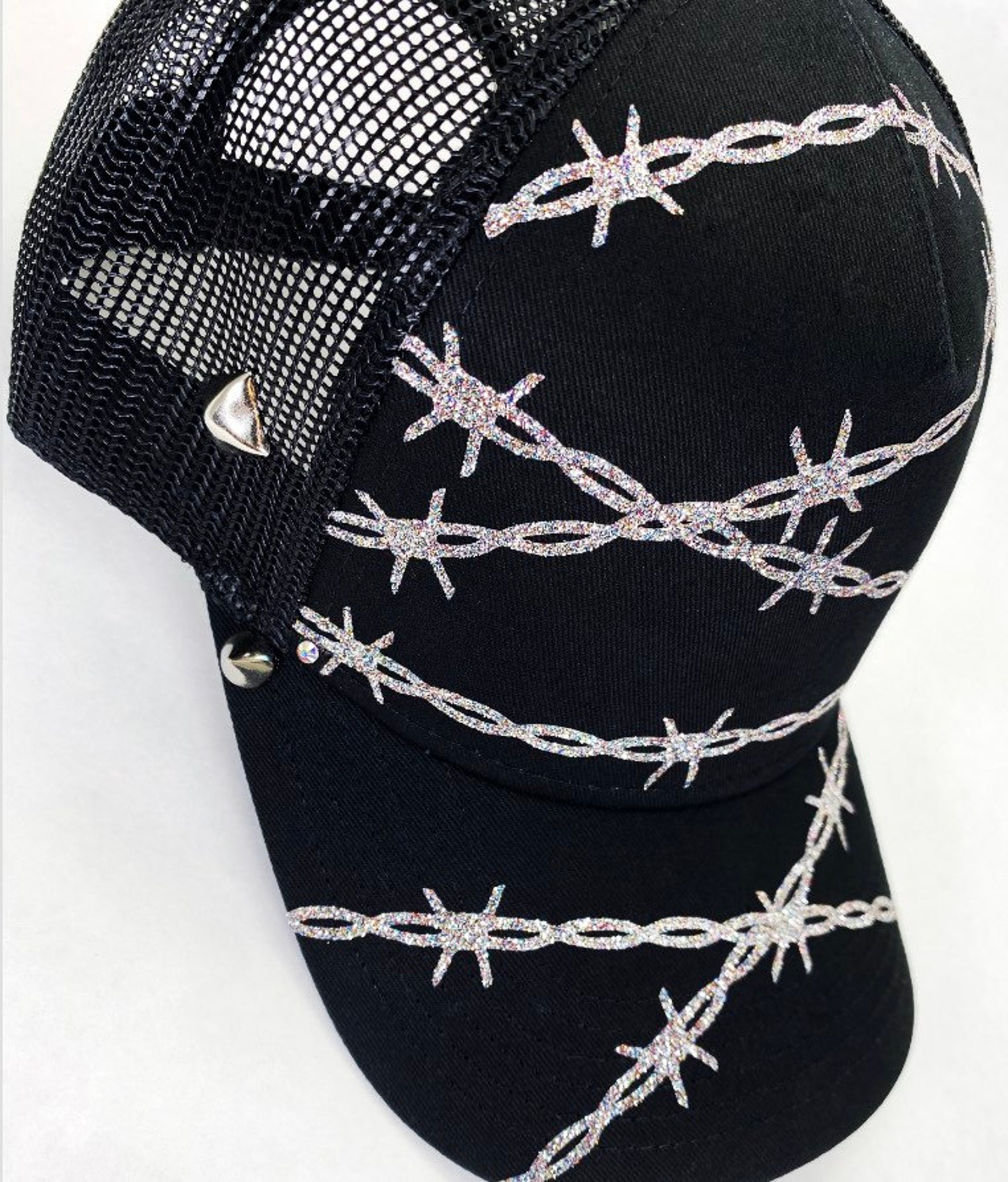 Barbed Wire Print Snapback Hat Etsy