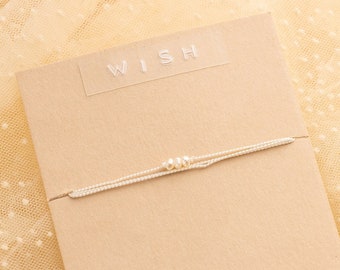 Wish Bracelet Freshwater Pearl Bridesmaid Gift
