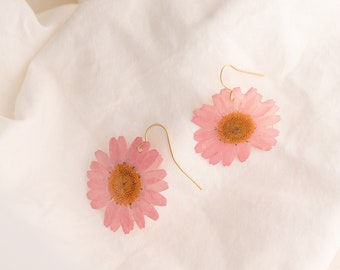 Pressed Daisy Gold Filled Earrings