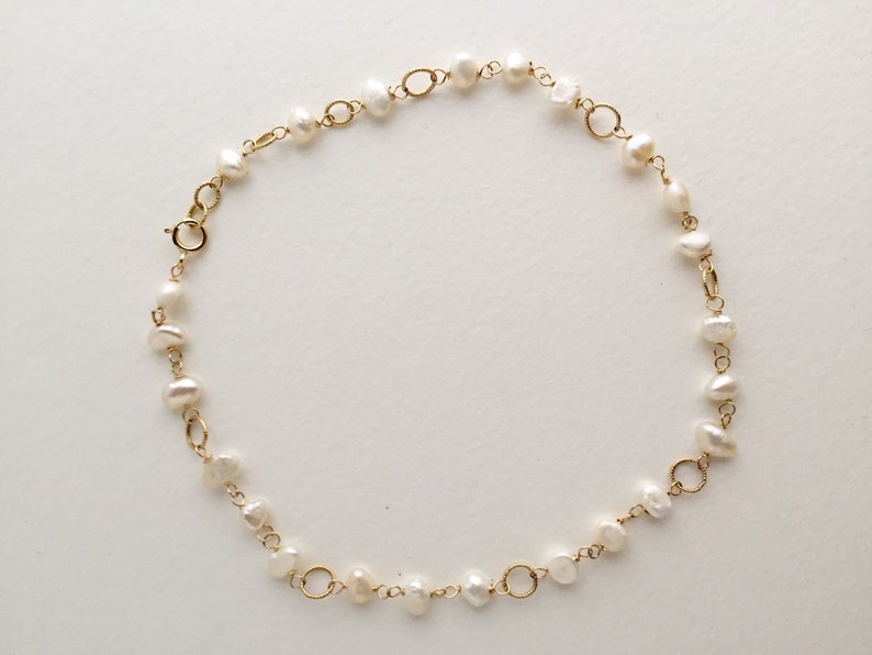 Pearl Gold Bracelet Etsy UK