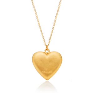 Gold Heart Locket Necklace with Crystal Star Matte Gold Locket Necklace Valentine Ready to Shp image 4