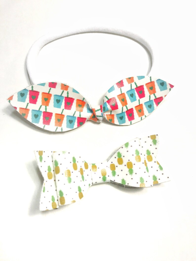 leather baby bows