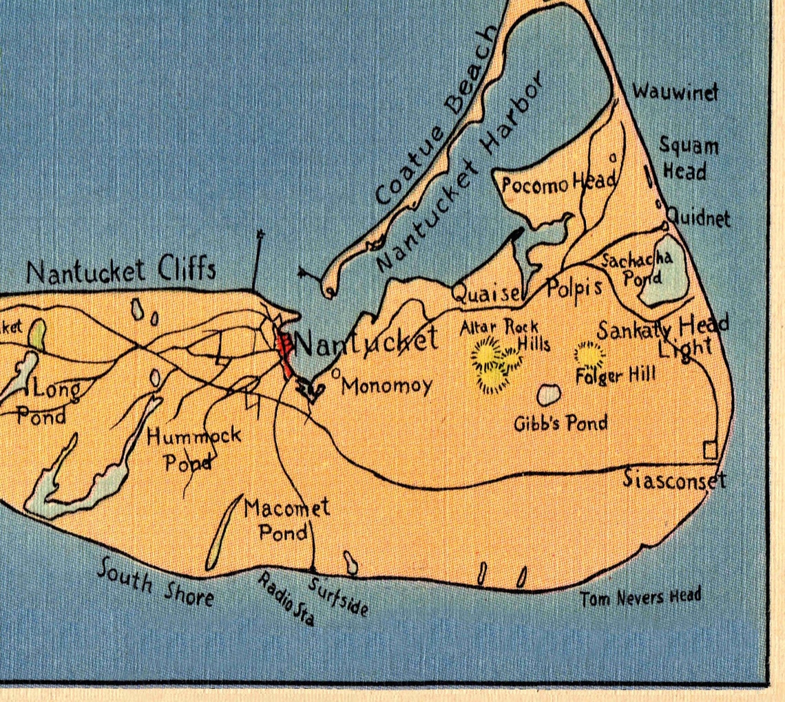Road Map Of Nantucket Island