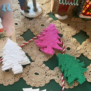 Plantable Flower Seed Paper Christmas Trees ~Bundle of 25~ White or Green or Pink