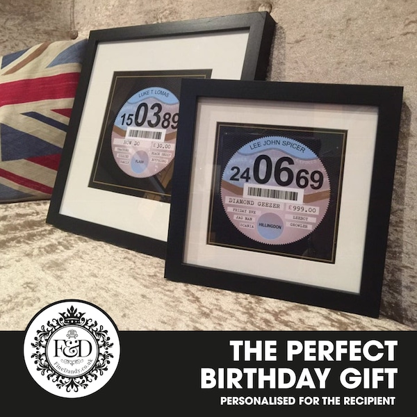 Personalised Car Tax Disc Print – Classic Car Lover Mechanic Gift
