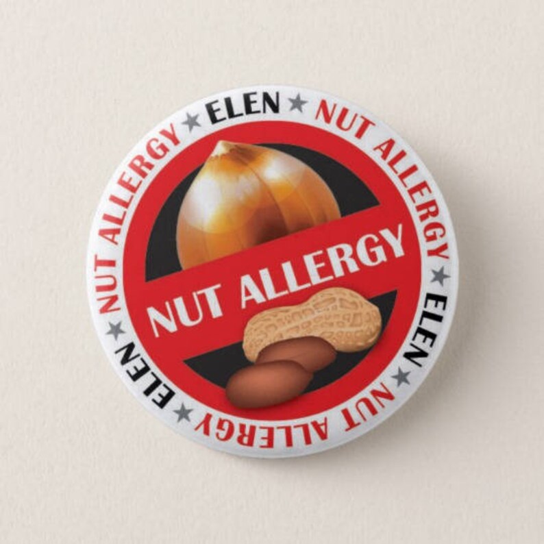 Personalised Free From Badges/pins/stickers. Nut Allergy. Etsy UK