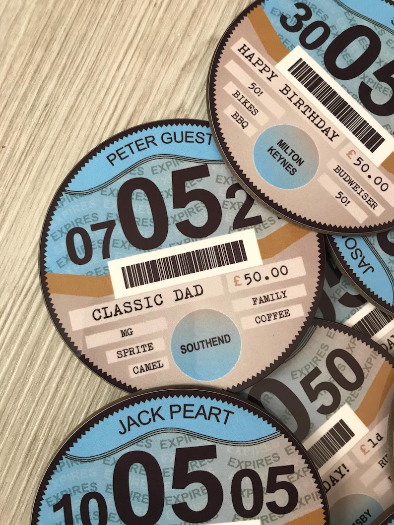 Personalised Car Tax Disc Print – Classic Car Lover Mechanic Gift image 2