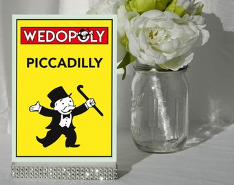 Monopoly Wedding Table Numbers: Reception Decor (Printed A6 or A5)
