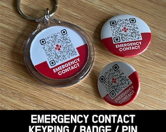 In Case of Emergency Badge – Personalised Emergency QR  Contact Tag | Medical Alert, Epilepsy, Autism, Dementia & Safety ID