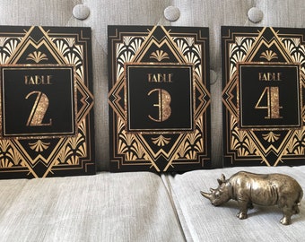 Art Deco Style Table Numbers. A5 or A6 Size.