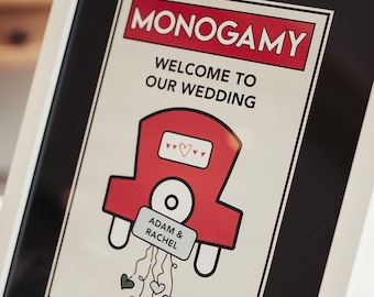 Monopoly Welcome Sign for Weddings and Parties. Various sizes available