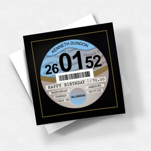 car tax disc birthday card