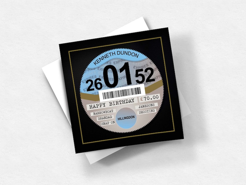 car tax disc birthday card