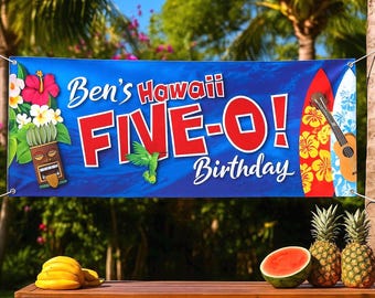Personalized Hawaii Five-0 Birthday Banner or T-shirt Design (Digital Download)