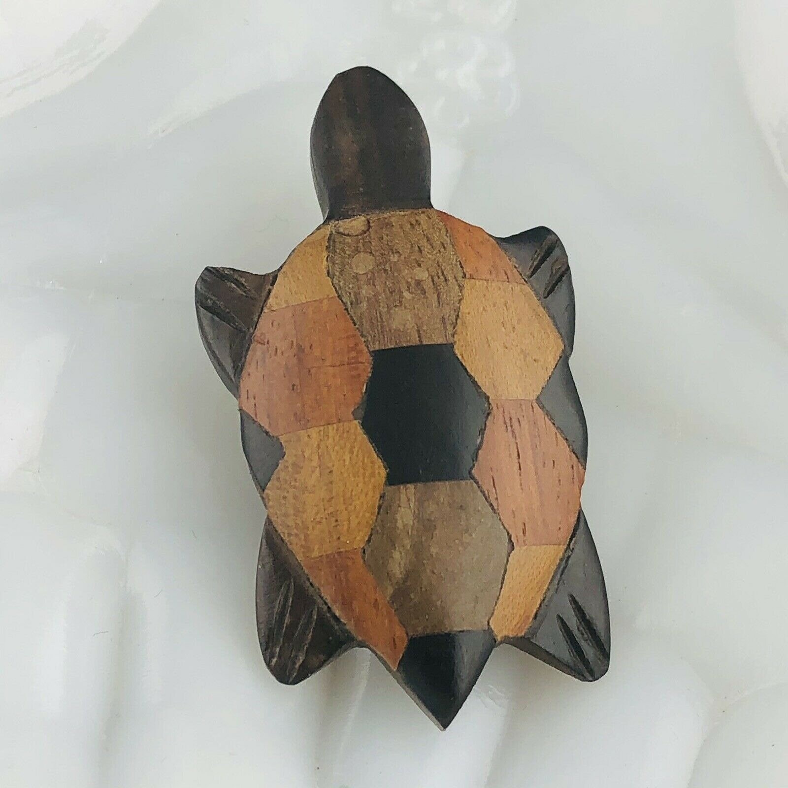 Vintage Holz geschnitzte Schildkröte Brosche Pin Patchwork | Etsy