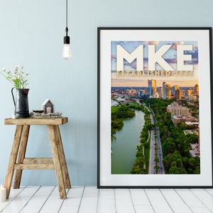 MKE Poster Series: Skyline South | Wall Decor | Milwaukee Poster | Milwaukee, Wisconsin