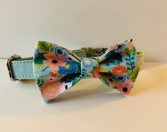 Whimsical Floral Botanical Dog or Cat Bow Tie