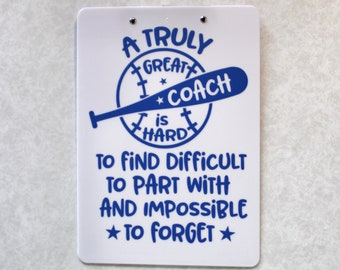 Great Coach, Coach Gift, Gift for Coach, Coach Clipboard, Teacher Gift, PE Teacher, Teacher Appreciation, Baseball Coach, Back to School