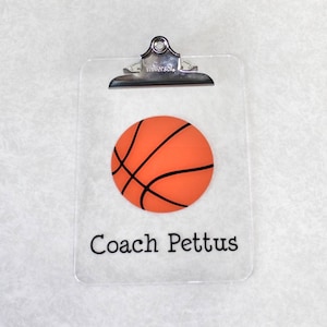 Basketball Clipboard, Personalized Coach Clipboard, Sports Coach, Coach Gift, Personalized Teacher Gift, Teacher Appreciation, Gift for Him