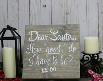 Dear Santa, Santa Claus, Christmas Decor, Holiday Decor, Wood Sign, Vinyl Sign