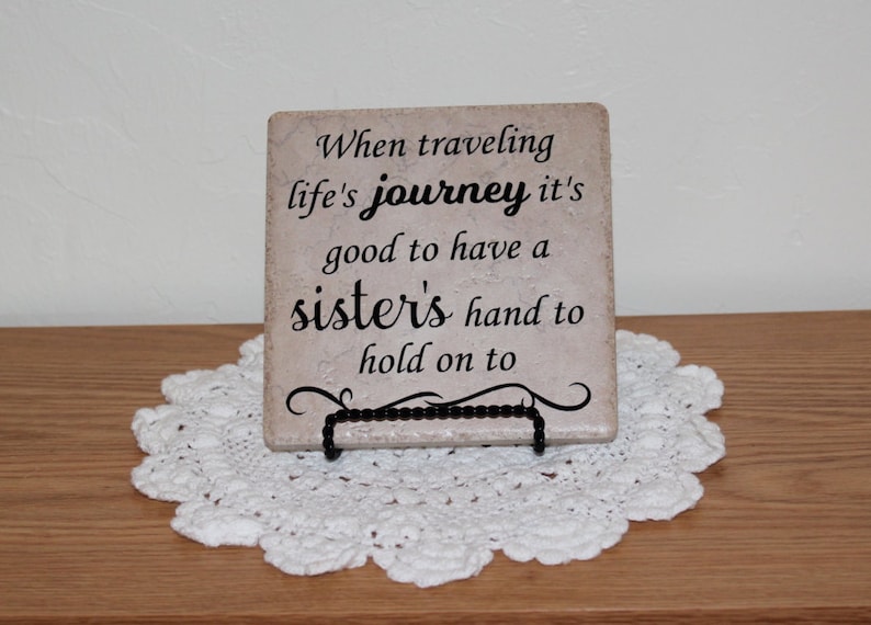 When Traveling Life's Journey Custom Tile Sister Gift Etsy