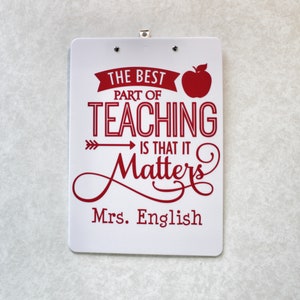 Teaching Matters, Personalized Teacher Gift, Teacher Appreciation, Teacher Gift, End of School Year, Back to School, Teacher Christmas Gift