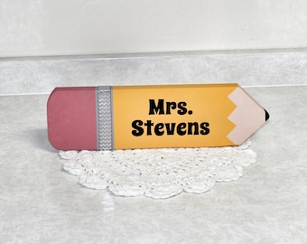 Personalized Teacher Wood Pencil Gift - Teacher Appreciation - Teaching - Classroom Sign - Classroom Decor -Name Sign