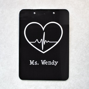Heartbeat Clipboard, Nurse Clipboard, School Nurse Clipboard, Nurse Gift, Nursing, School Nurse Gift, Personalized Clipboard