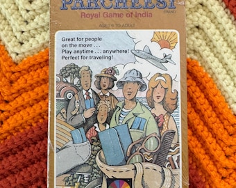 Gra Parcheesi w wersji vintage // w fabrycznie zapieczętowanej kieszonkowej wersji