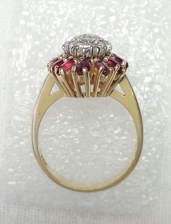 Vintage, Natural Diamond and Natural Rubies, 14K … - image 3