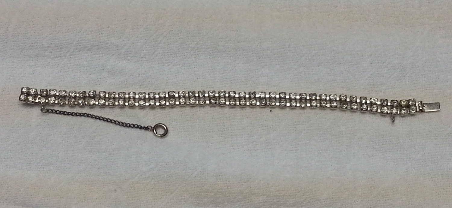 Bracelet Vintage 3 Rangs Signé KRAMER - Couleur Argent - Qualité Top - Occasion