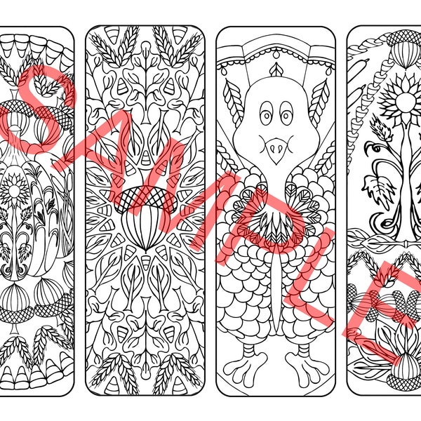 Colour Your Own Bookmarks - Fall Theme Set 1