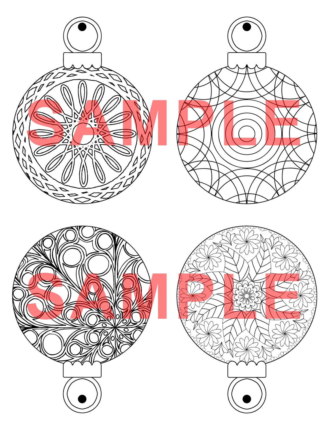 Colour Your Own Christmas Ornaments Set 4 Etsy