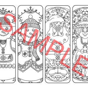 Colour Your Own Bookmarks - Christmas Set 1