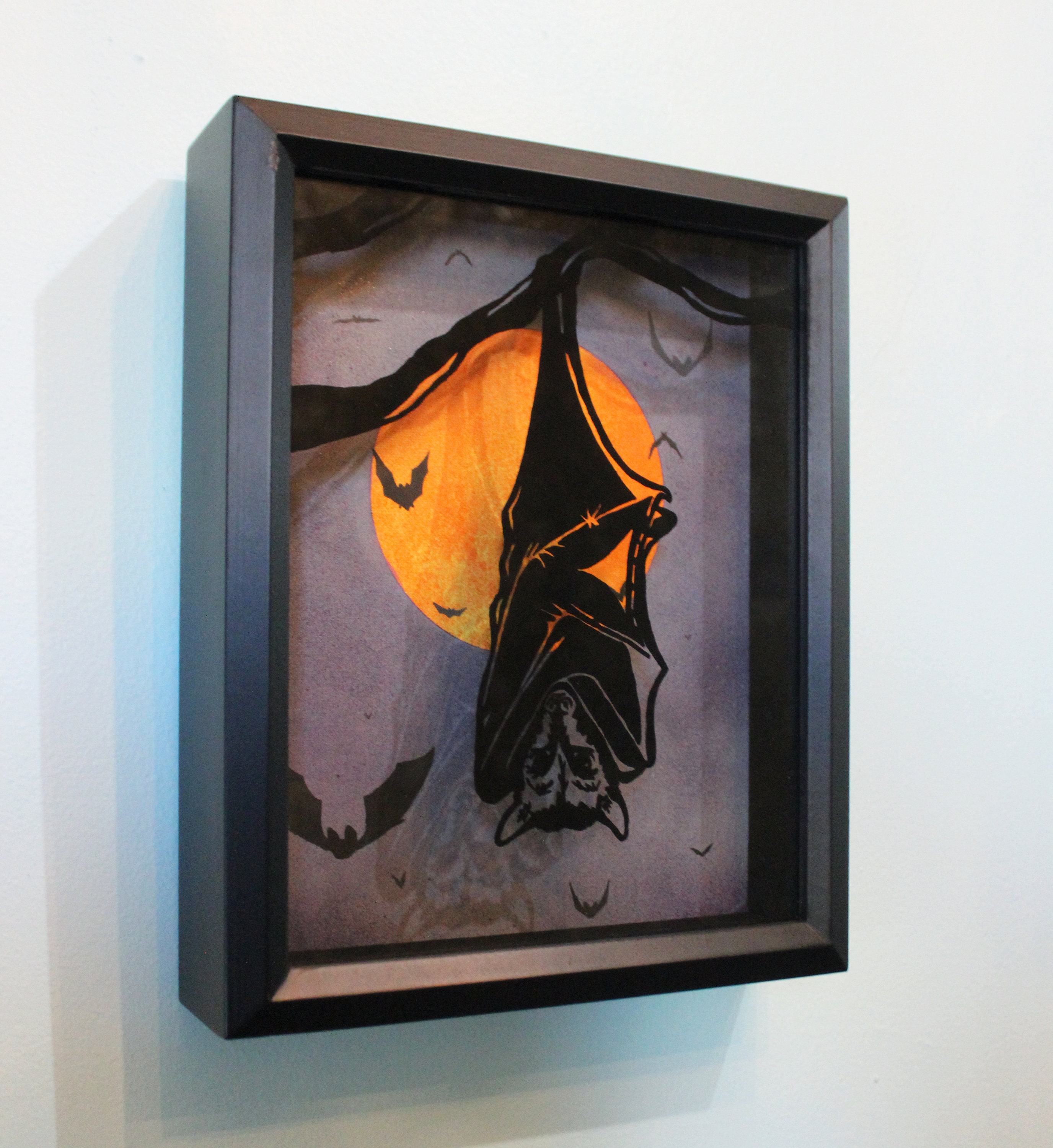 Hanging Bat Flying Bats Full Moon Gothic Halloween Home Etsy